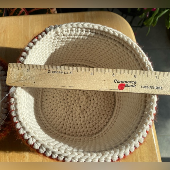 2 new round hand crocheted baskets. Use in any room - Picture 4 of 11